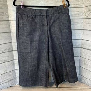 Express Editor Groucho Size 8 wide leg crop pants womens dark blue denim Jean